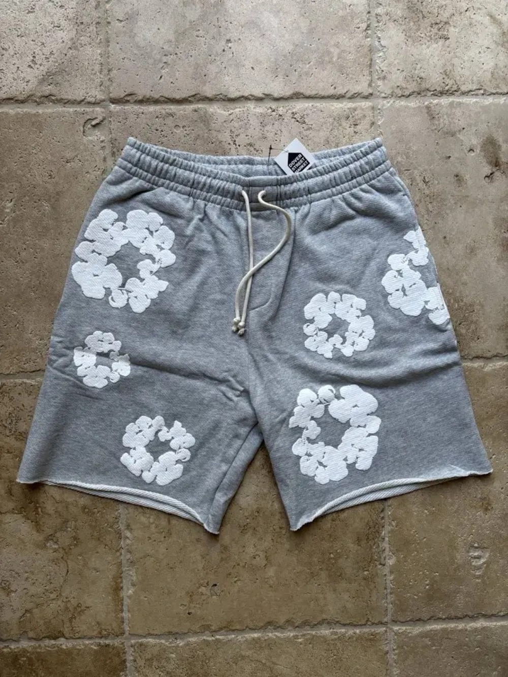 Men's Grey Denim Tears Athletic Drawstring Shorts